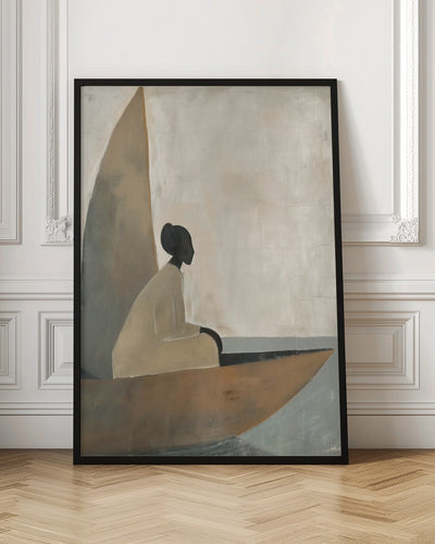 Woman On Boat - Stretched Canvas, Poster or Fine Art Print I Heart Wall Art