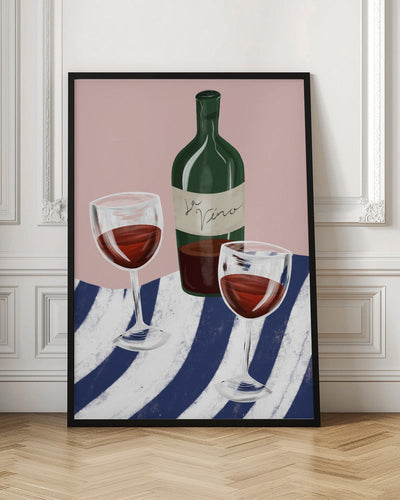 Wine time - Stretched Canvas, Poster or Fine Art Print I Heart Wall Art