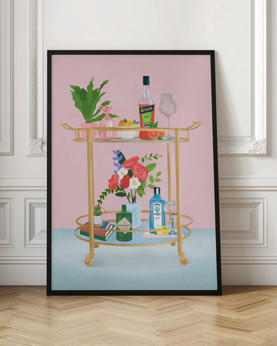 Bar Cart - Stretched Canvas, Poster or Fine Art Print I Heart Wall Art