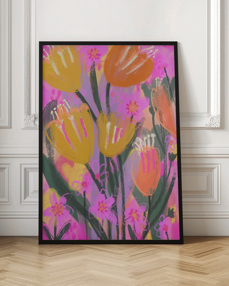 Wild Flower Field - Stretched Canvas, Poster or Fine Art Print I Heart Wall Art