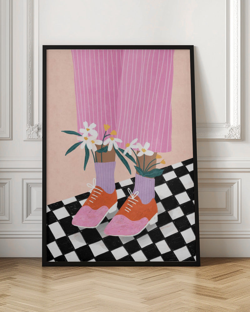 Floral Socks - Stretched Canvas, Poster or Fine Art Print I Heart Wall Art