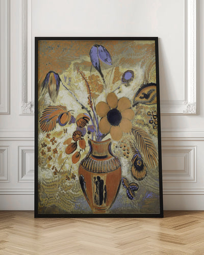 Etruscan Vase With Flowers - Stretched Canvas, Poster or Fine Art Print I Heart Wall Art