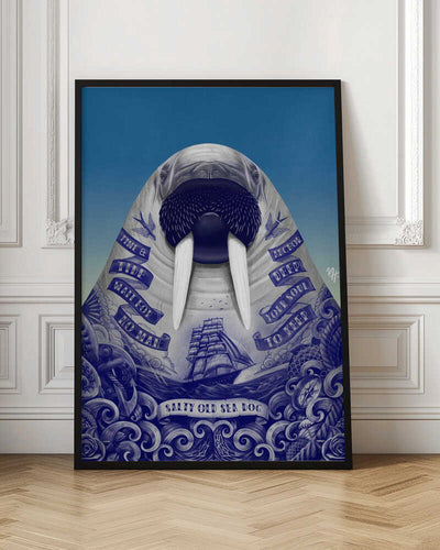 Salty Old Sea Dog - Stretched Canvas, Poster or Fine Art Print