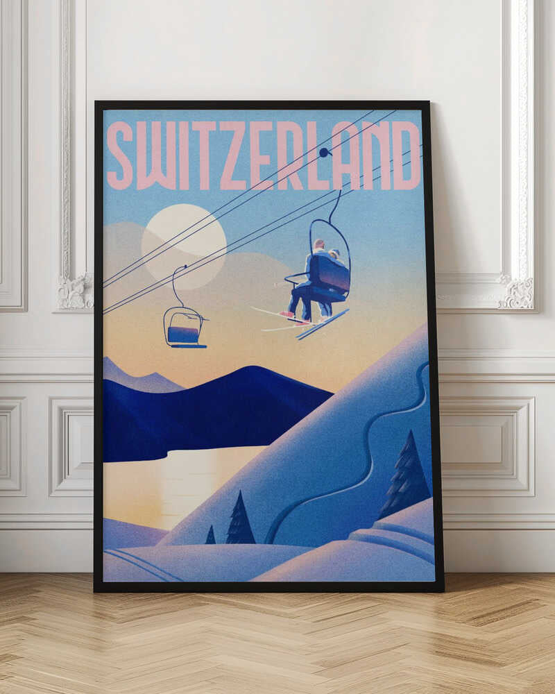 Ski Switzerland - Stretched Canvas, Poster or Fine Art Print