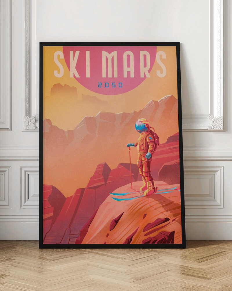 Ski Mars - Stretched Canvas, Poster or Fine Art Print