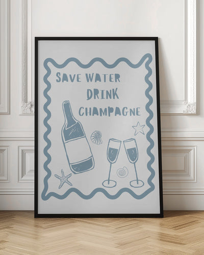 Drink Champagne - Stretched Canvas, Poster or Fine Art Print I Heart Wall Art