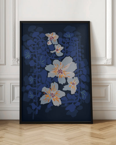 Orchids Shadow Blue Notes - Stretched Canvas, Poster or Fine Art Print I Heart Wall Art