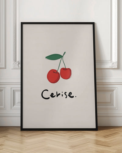 Modern French Fruits Collection &quot;Cherry / Cerise&quot; - Stretched Canvas, Poster or Fine Art Print I Heart Wall Art