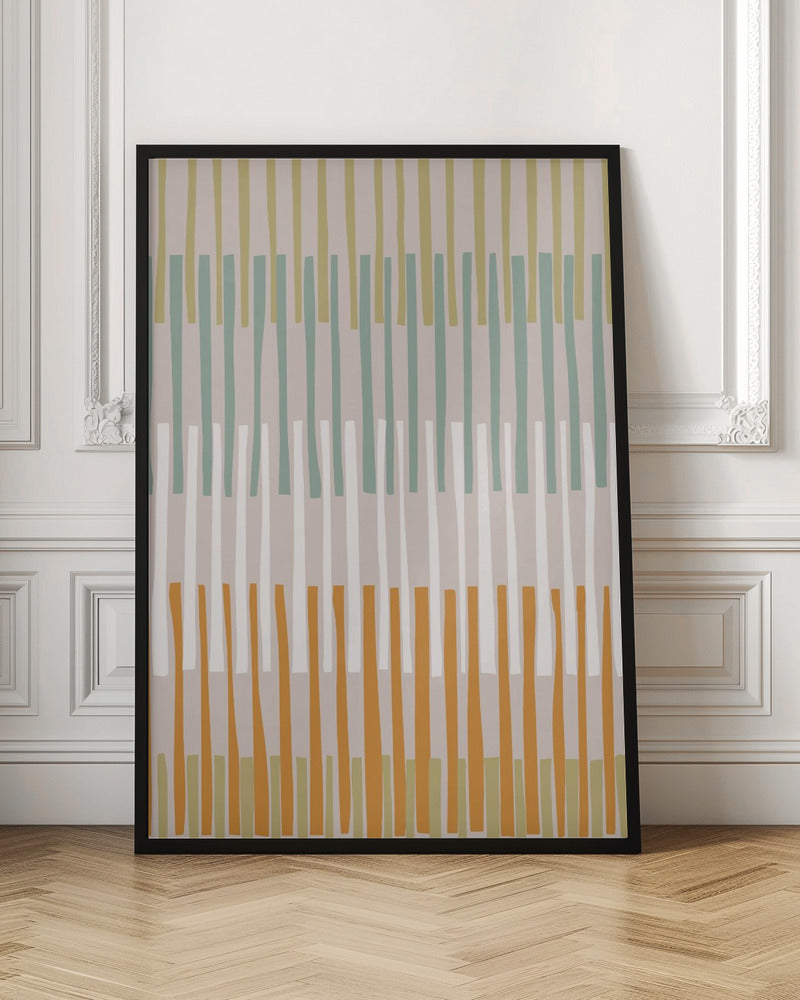 Block print geometrics stripes earthy - Stretched Canvas, Poster or Fine Art Print I Heart Wall Art