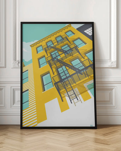 NYC Brooklyn Yellow - Stretched Canvas, Poster or Fine Art Print I Heart Wall Art
