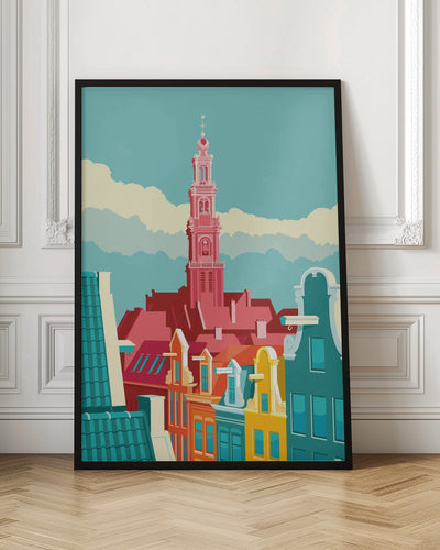 Amsterdam Westerkerk Jordaan - Stretched Canvas, Poster or Fine Art Print I Heart Wall Art