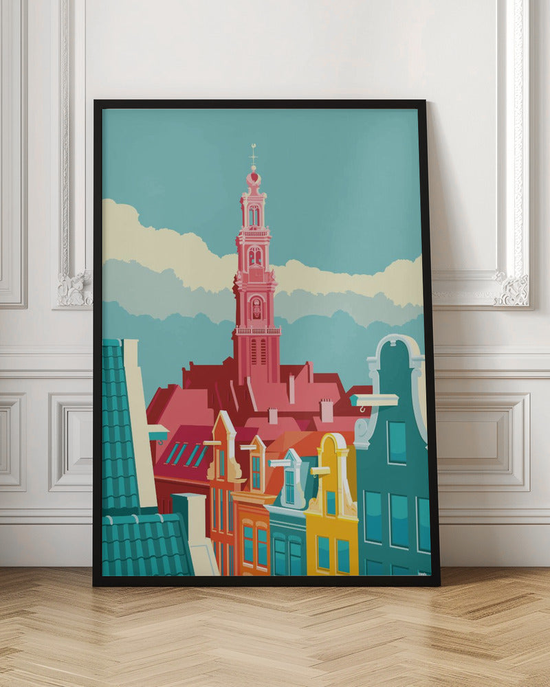 Amsterdam Westerkerk Jordaan - Stretched Canvas, Poster or Fine Art Print I Heart Wall Art