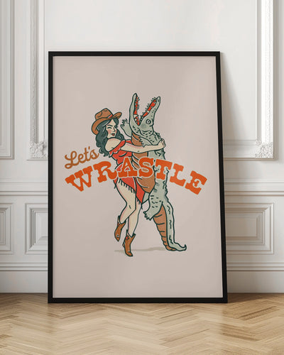 Lets Wrastle Poster - Stretched Canvas, Poster or Fine Art Print I Heart Wall Art