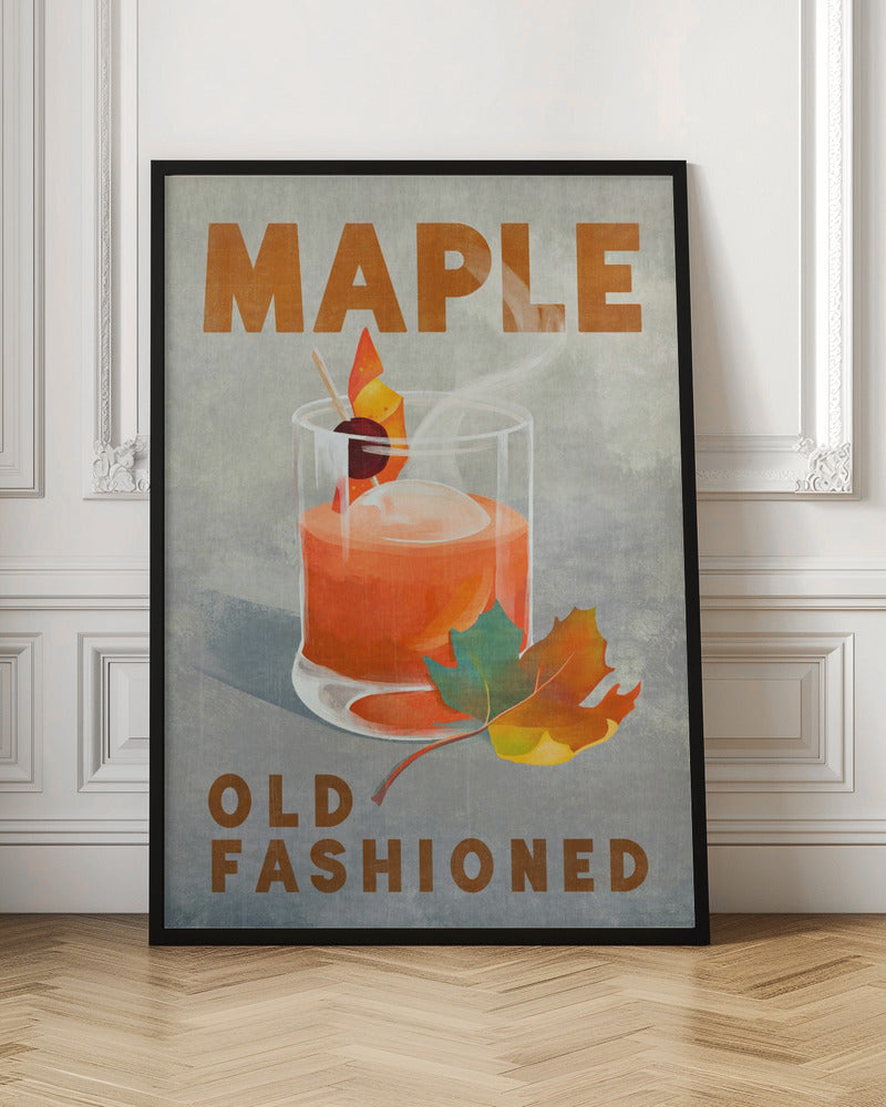 Maple Old Fashioned Cocktail - Stretched Canvas, Poster or Fine Art Print I Heart Wall Art
