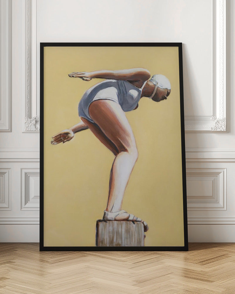 Diver On Post - Stretched Canvas, Poster or Fine Art Print I Heart Wall Art