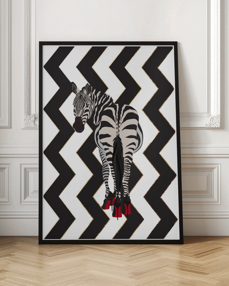 Zebra Heels Zigzag - Stretched Canvas, Poster or Fine Art Print I Heart Wall Art