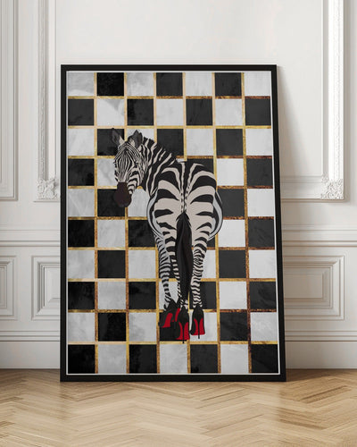 Zebra Heels Checkerboard - Stretched Canvas, Poster or Fine Art Print I Heart Wall Art
