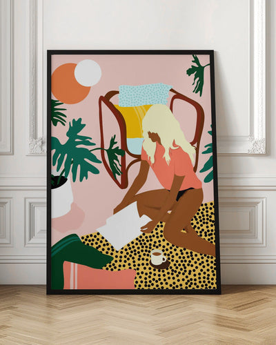 Chic Reading Corner - Stretched Canvas, Poster or Fine Art Print I Heart Wall Art