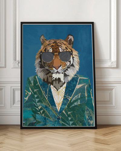 Tiger Jungle Jacket 1 - Stretched Canvas, Poster or Fine Art Print I Heart Wall Art