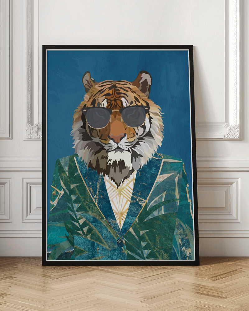 Tiger Jungle Jacket 1 - Stretched Canvas, Poster or Fine Art Print I Heart Wall Art
