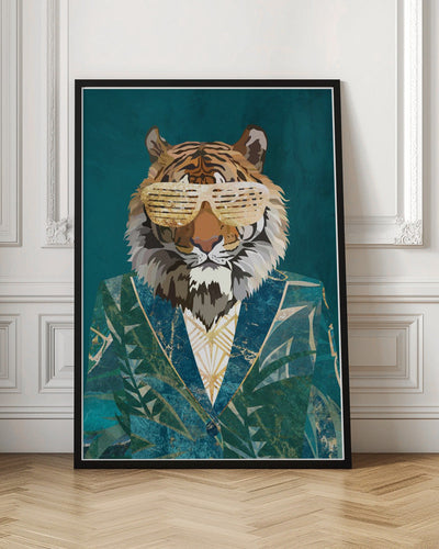 Tiger Jungle Jacket 2 - Stretched Canvas, Poster or Fine Art Print I Heart Wall Art