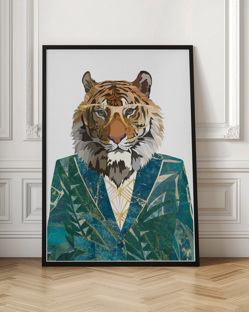 Tiger Jugnle Jacket 3 - Stretched Canvas, Poster or Fine Art Print I Heart Wall Art