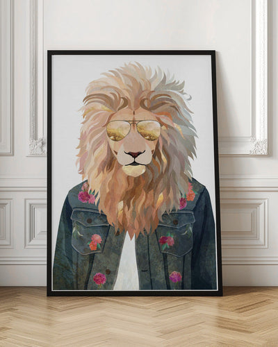 Golden fashion lion 3 - Stretched Canvas, Poster or Fine Art Print I Heart Wall Art