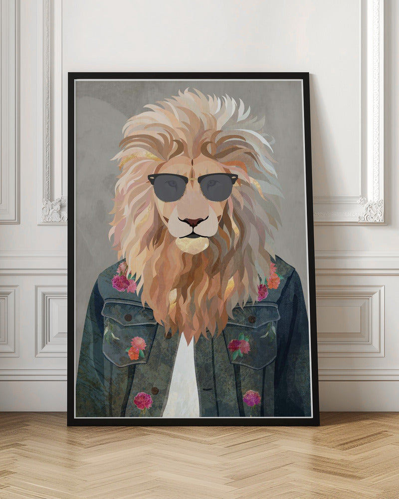 Golden fashion lion 4 - Stretched Canvas, Poster or Fine Art Print I Heart Wall Art