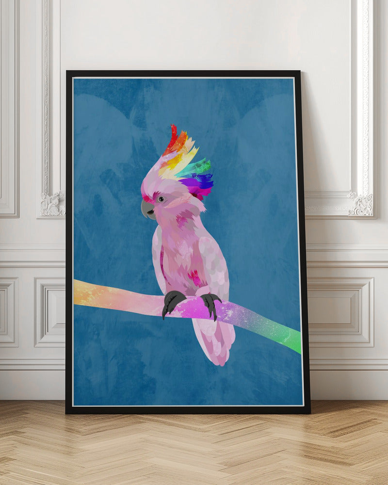 Rainbow Cockatoo Blue - Stretched Canvas, Poster or Fine Art Print I Heart Wall Art