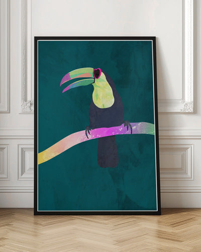 Rainbow toucan - Stretched Canvas, Poster or Fine Art Print I Heart Wall Art
