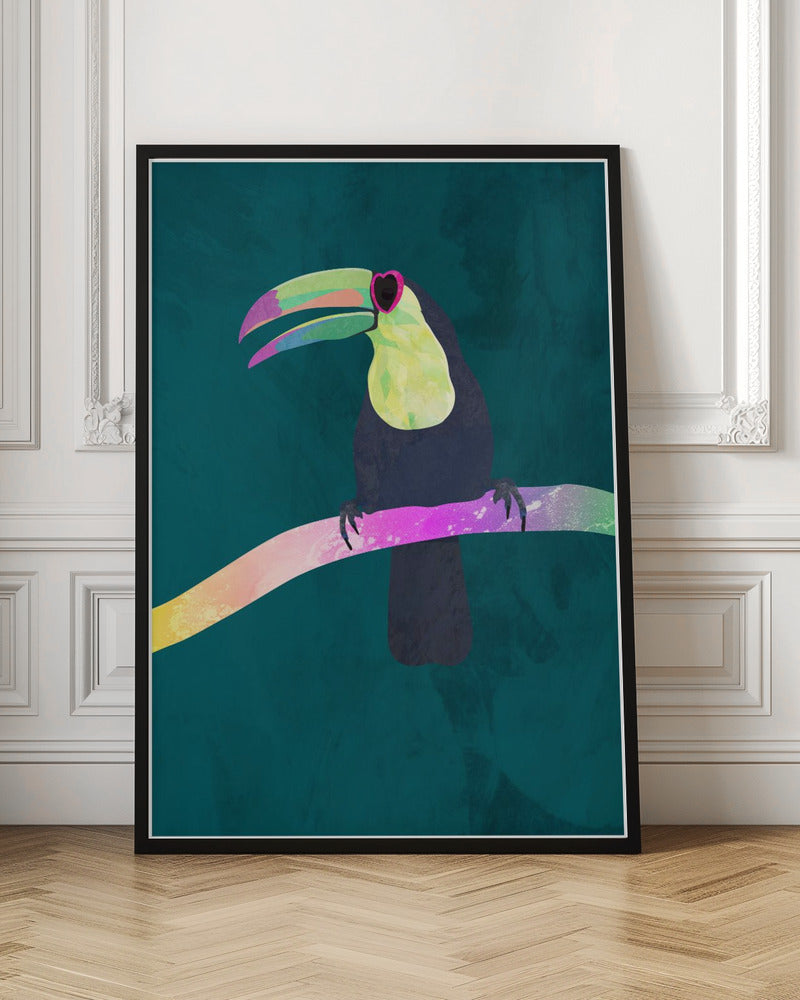 Rainbow toucan - Stretched Canvas, Poster or Fine Art Print I Heart Wall Art