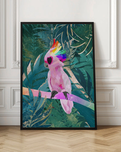 Jungle Rainbow Cockatoo - Stretched Canvas, Poster or Fine Art Print I Heart Wall Art