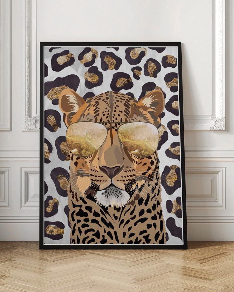 Leopard Print Leopard Grey - Stretched Canvas, Poster or Fine Art Print I Heart Wall Art