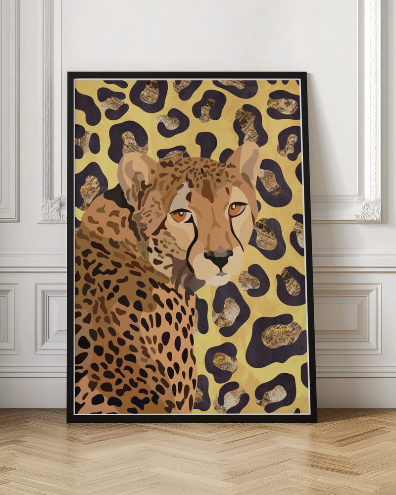 Leopard Print Cheetah Yellow - Stretched Canvas, Poster or Fine Art Print I Heart Wall Art