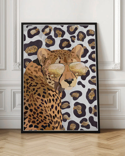 Leopard Print Cheetah Grey - Stretched Canvas, Poster or Fine Art Print I Heart Wall Art