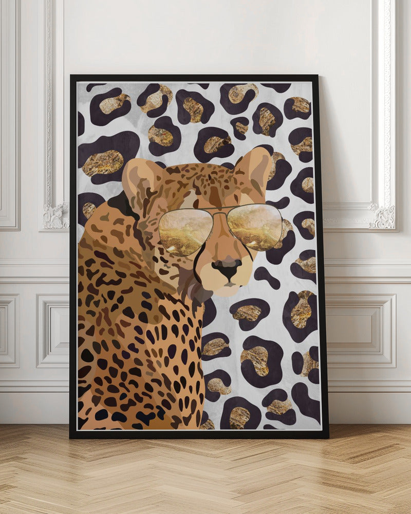 Leopard Print Cheetah Grey - Stretched Canvas, Poster or Fine Art Print I Heart Wall Art