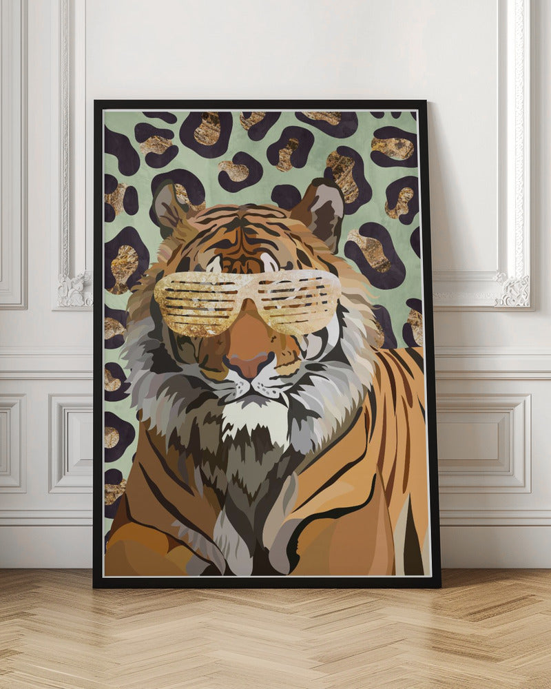Leopard Print Tiger Green - Stretched Canvas, Poster or Fine Art Print I Heart Wall Art