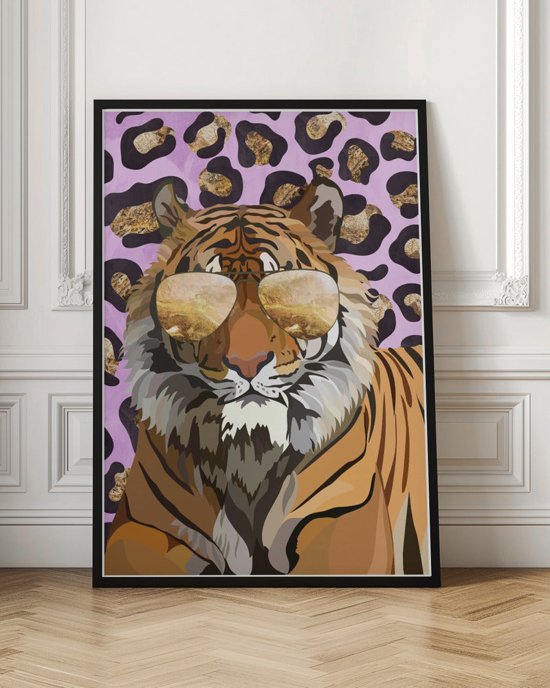 Leopard Print Tiger Pink - Stretched Canvas, Poster or Fine Art Print I Heart Wall Art