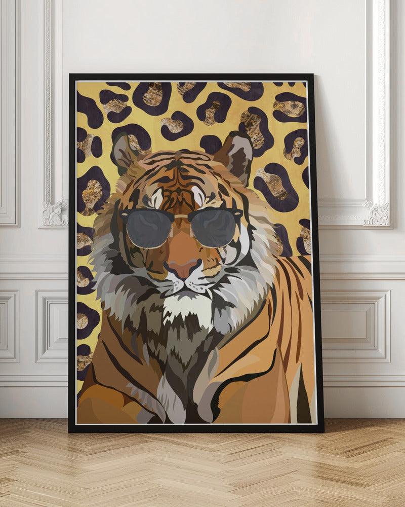 Leopard Print Tiger Yellow - Stretched Canvas, Poster or Fine Art Print I Heart Wall Art