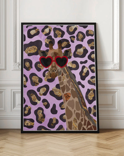 Leopard Print Giraffe Pink - Stretched Canvas, Poster or Fine Art Print I Heart Wall Art
