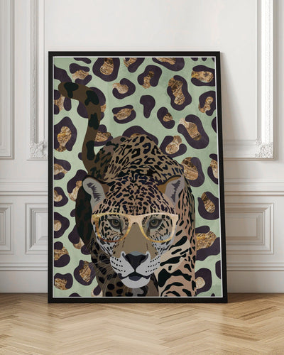 Leopard Print Jag Green - Stretched Canvas, Poster or Fine Art Print I Heart Wall Art