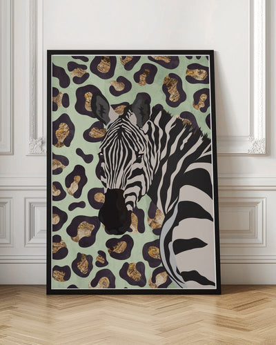 Leopard Print Zebra Green - Stretched Canvas, Poster or Fine Art Print I Heart Wall Art