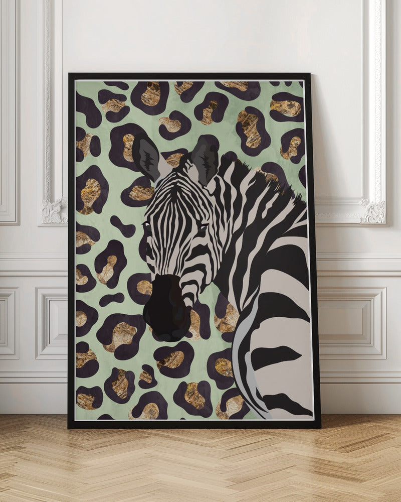 Leopard Print Zebra Green - Stretched Canvas, Poster or Fine Art Print I Heart Wall Art