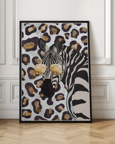 Leopard Print Zebra Grey - Stretched Canvas, Poster or Fine Art Print I Heart Wall Art