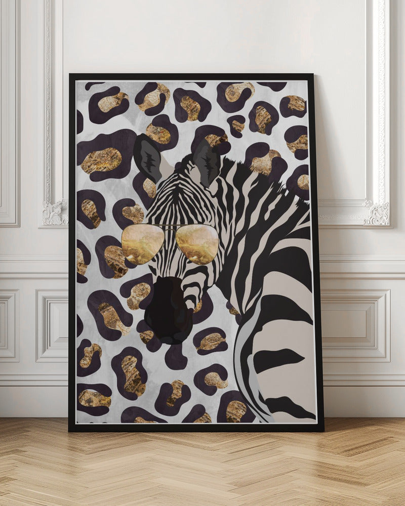 Leopard Print Zebra Grey - Stretched Canvas, Poster or Fine Art Print I Heart Wall Art