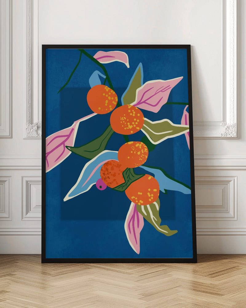 Lush Orange Botanicals - Stretched Canvas, Poster or Fine Art Print I Heart Wall Art