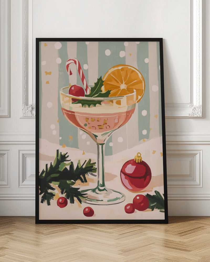 Christmas Cocktail - Stretched Canvas, Poster or Fine Art Print I Heart Wall Art