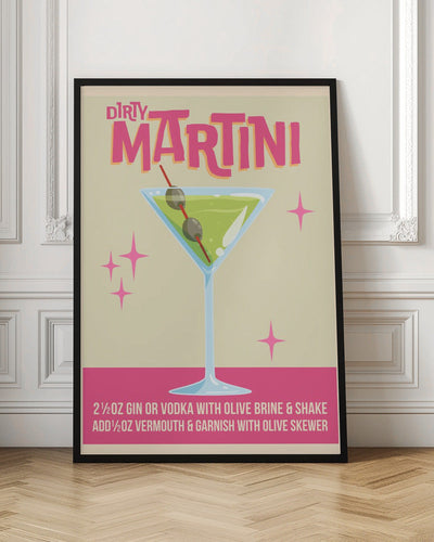 Dirty Martini Cocktail 01.png - Stretched Canvas, Poster or Fine Art Print I Heart Wall Art