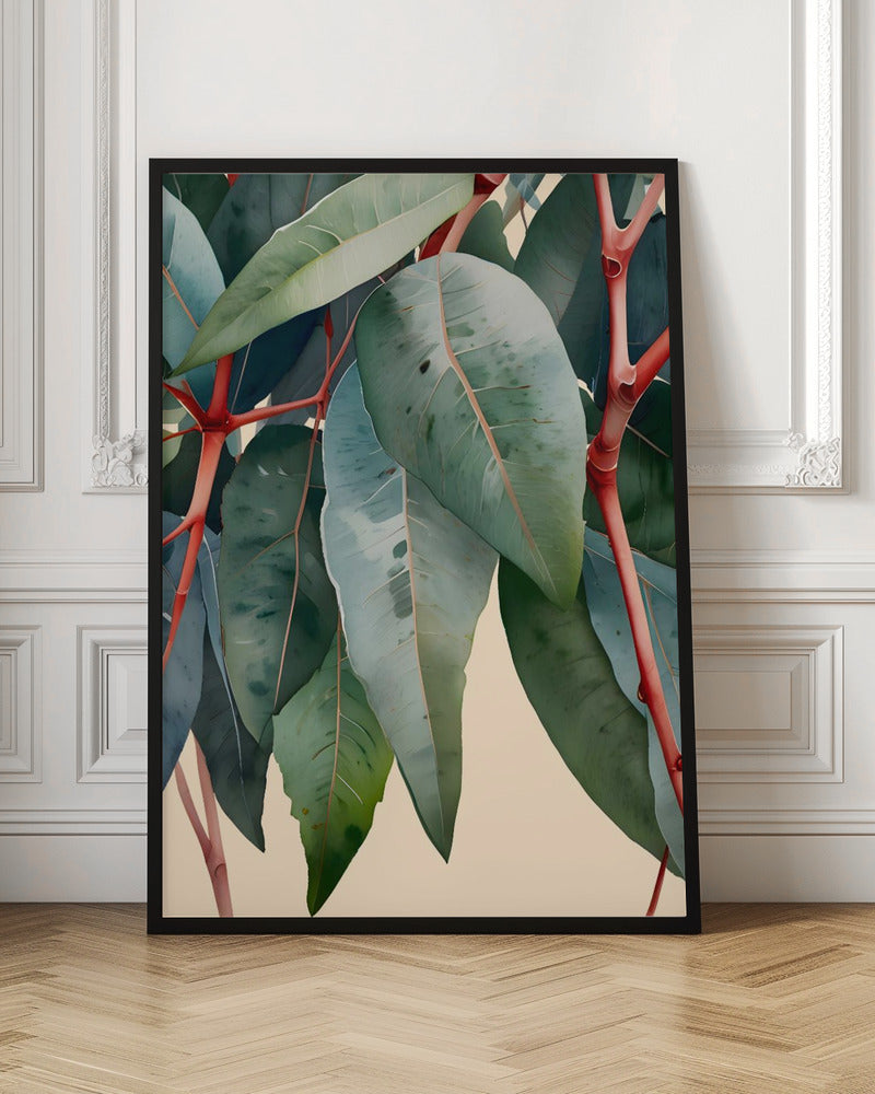 Minimalist Eucalyptus Botanical Art - Stretched Canvas, Poster or Fine Art Print I Heart Wall Art