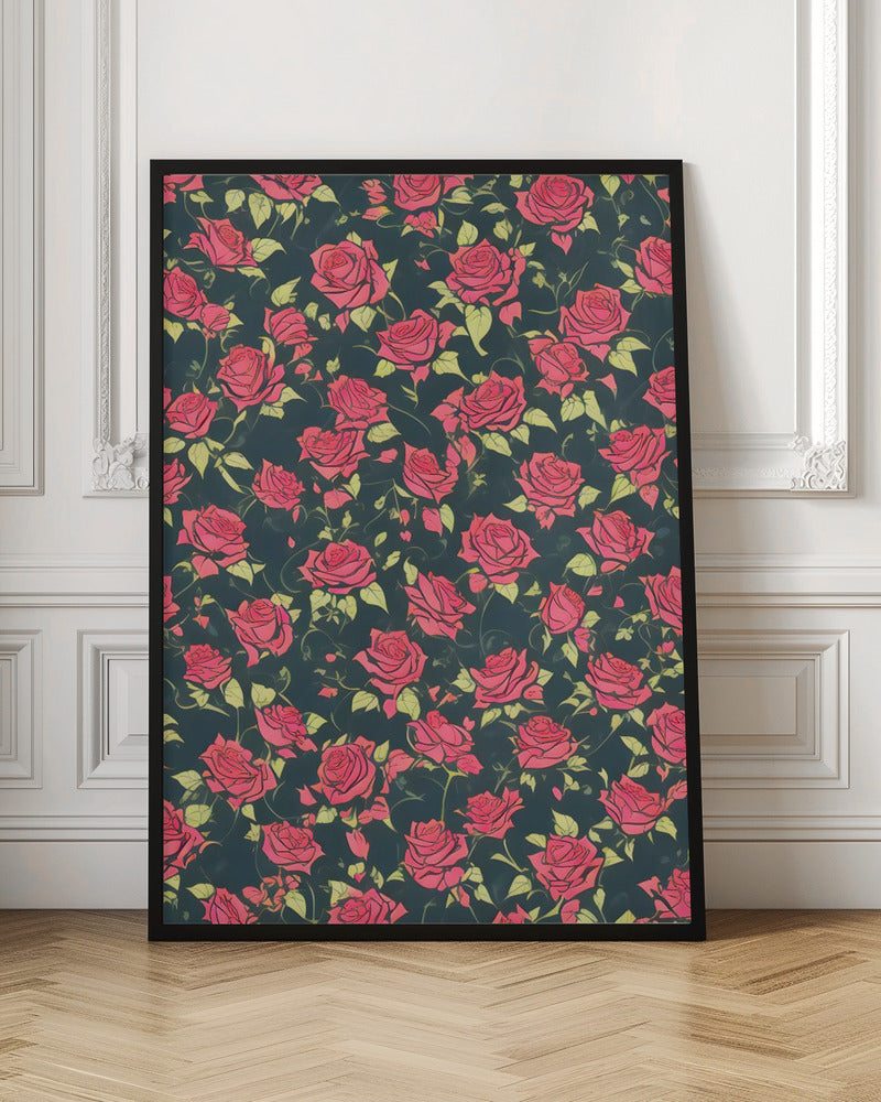 Romantic Rose Garden - Stretched Canvas, Poster or Fine Art Print I Heart Wall Art